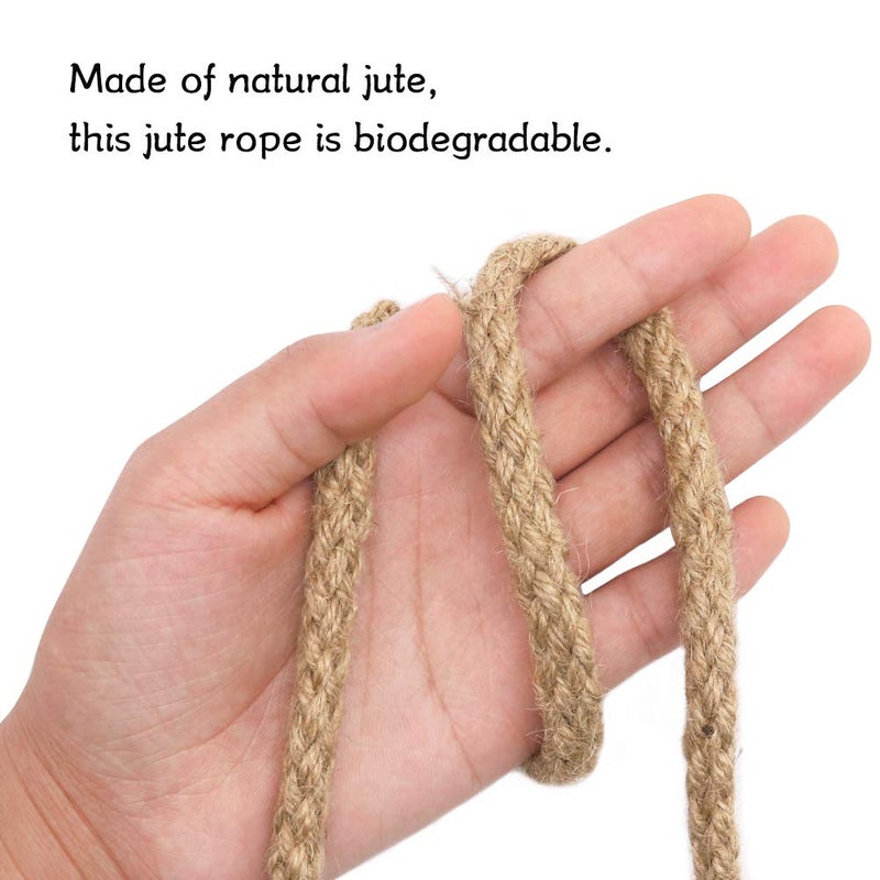 Tenn Well 8mm Jute Rope, 52 Feet Braided Jute Cord Thick Twine Rope for Crafting, Cat Scratching Post, Gardening, Farmhouse Decor, Home Decor - Image 2